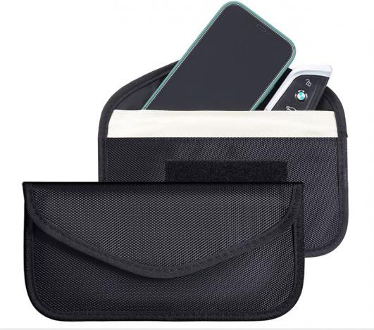 2 Pack Faraday Bags for Car Keys and Cell Phone, Signal Blocking Key Pouch, Anti Theft Car Protection