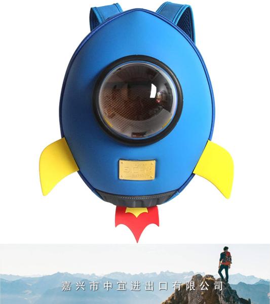 3D Rocket Kids Backpack, Waterproof Cute Toddler Backpack