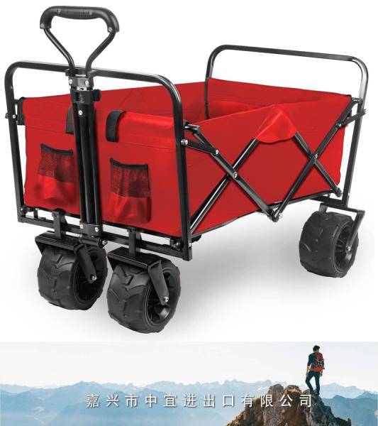 Beach Wagon Cart, Foldable All Terrain Wagon
