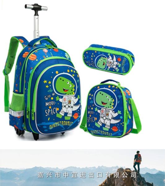Boys Backpack Trolley Bag, Kids Wheeled Backpack