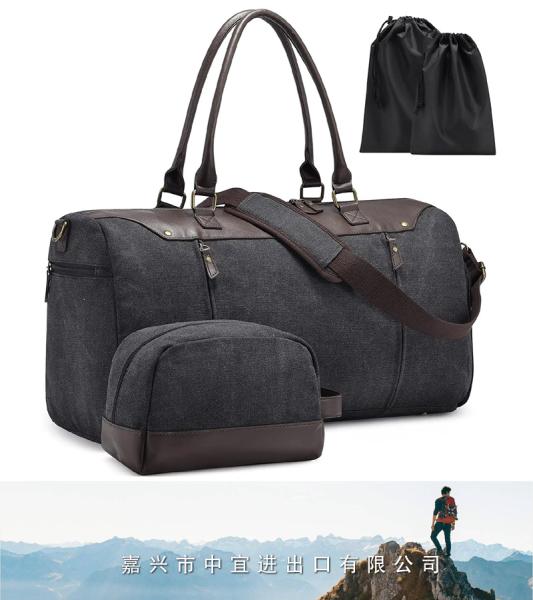 Canvas Travel Duffel Bag, Overnight Weekender Bag