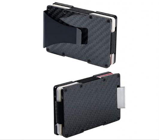 Carbon Fiber Wallet, Slim Money Clip Metal Wallet RFID Front Pocket Wallet