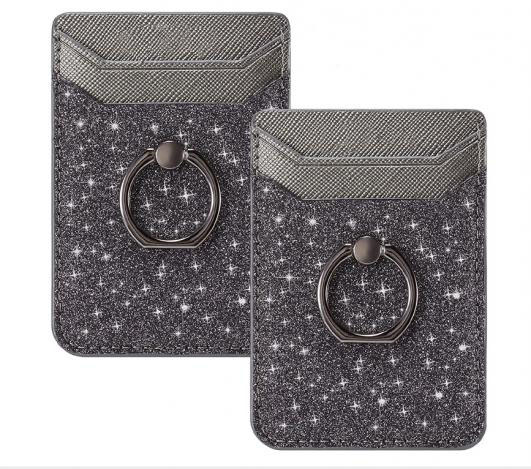 Card Holder for Back of Phone,RFID Blocking Ring Pocket Wallet Stick on Cell Phone Credit for Most Smartphones