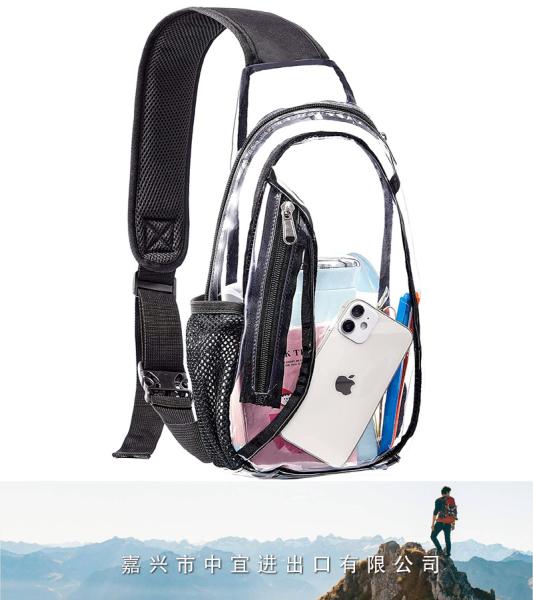 Clear Sling Bag, PVC Crossbody Backpack