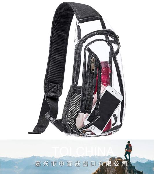 Clear Sling Bag,PVC Crossbody Shoulder Backpack