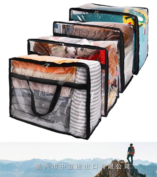 Clear Zippered Storage Bags, Clothes Storage Organizers