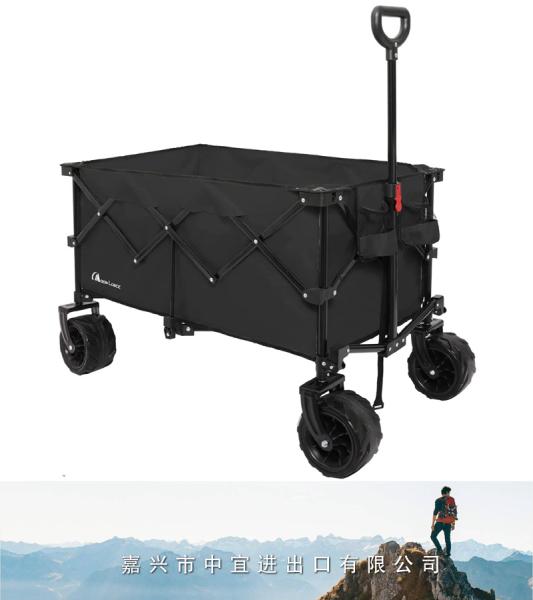 Collapsible Folding Wagon Cart, Folding Garden Portable Hand Cart