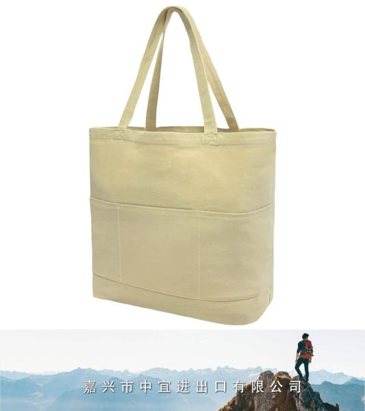 Cotton Canvas Tote Bag, Washable Beach Tote Bag