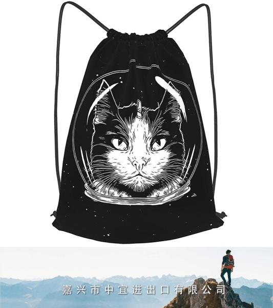 Drawstring Backpack, Cat Gym Bag