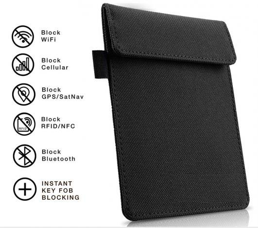 Durable Faraday Bag Signal Blocking Faraday Key Fob Case Car Anti Theft Device Shielding Against All Signal Types, Including RFID Blocking