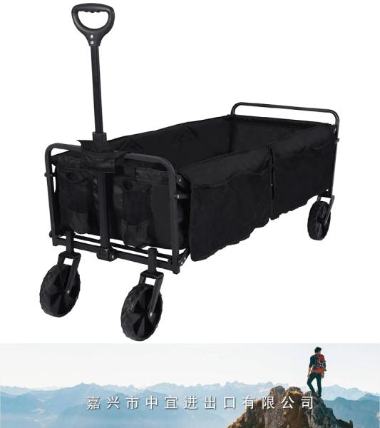 Extended Folding Wagon Cart, Collapsible Utility Wagon