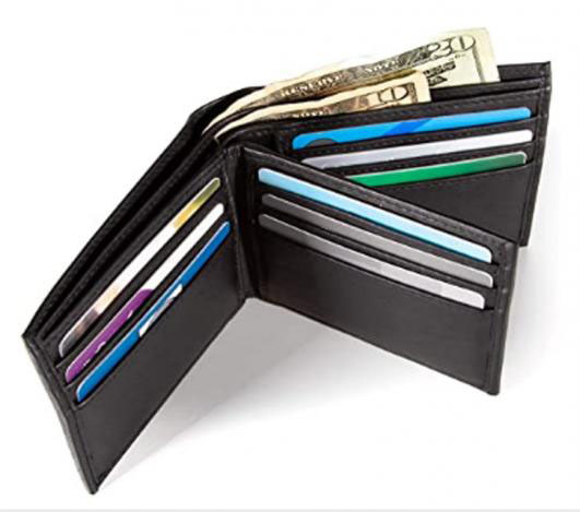 Extra Capacity Bifold Wallet for Men RFID Blocking Genuine Leather Wallet
