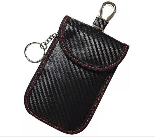 Faraday Key Fob Pouch, RFID Key Fob Protector Pouch with Hook Anti-Theft Car Key Signal Blocker Pouch for Keyless Car Key