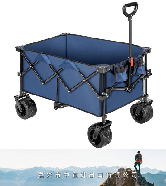 Folding Collapsible Wagon, Utility Outdoor Camping Beach Cart