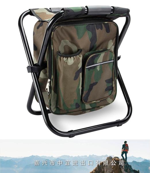 Folding Stool Backpack, Insulated Cooler Bag