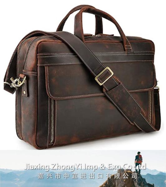 Genuine Leather Briefcase, Laptop Computer Case