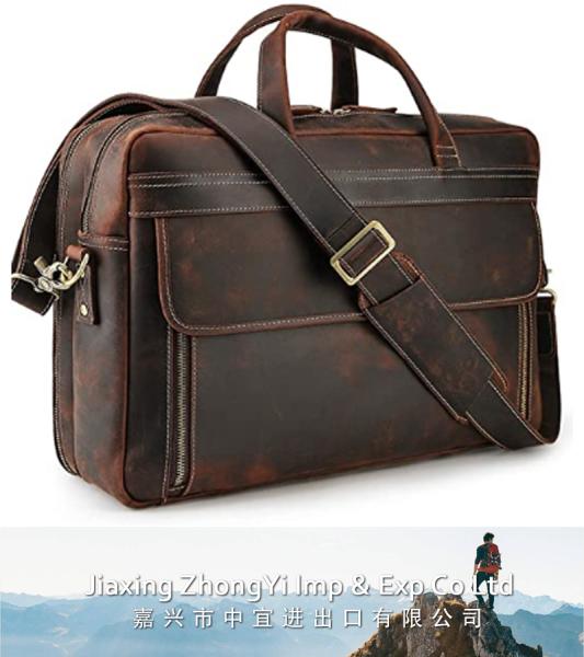 Genuine Leather Briefcase, Laptop Computer Case