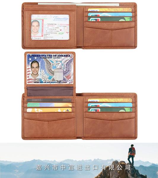 Genuine Leather Wallet, RFID Blocking Bifold Stylish Wallet