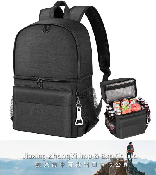 Insulated Cooler Backpack, Double Deck Backpack