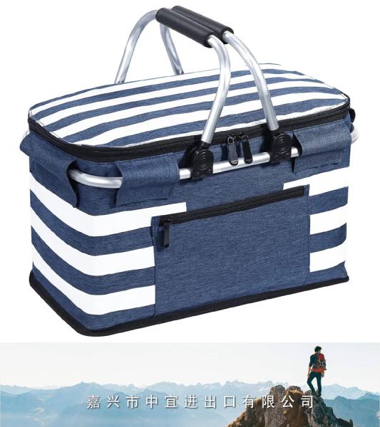 Insulated Picnic Basket, Leak-Proof Collapsible Cooler Bag
