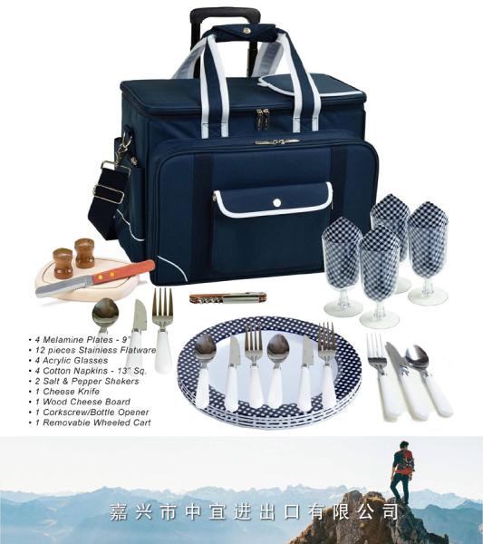 Insulated Picnic Cooler, Wheeled Cooler Bag