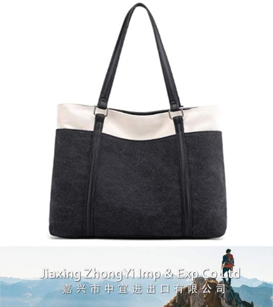 Laptop Tote Bag, Canvas Shoulder Handbag