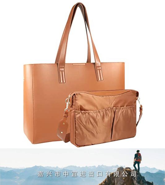 Laptop Tote, Leather Work Handbag