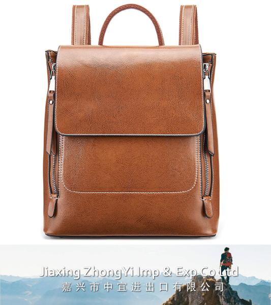 Leather Bag, Casual Backpack