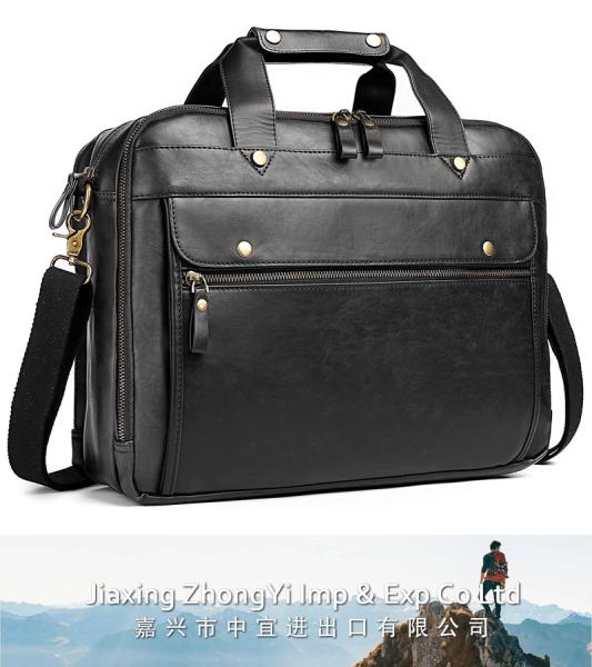 Leather Briefcase, Men Computer Bag