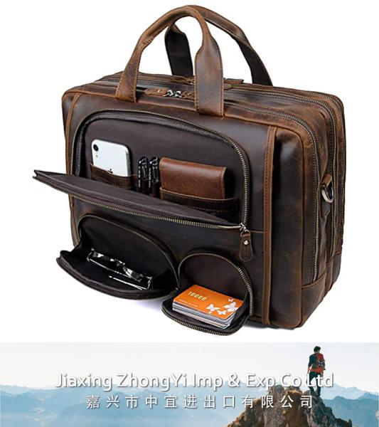 Leather Briefcase, Mens Messenger Bag