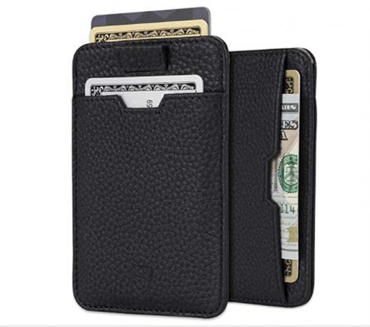 Leather Mens Wallet with RFID Blocking, Front Pocket Credit Card Holder