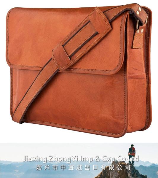 Leather Messenger Bag, Laptop Shoulder Satchel