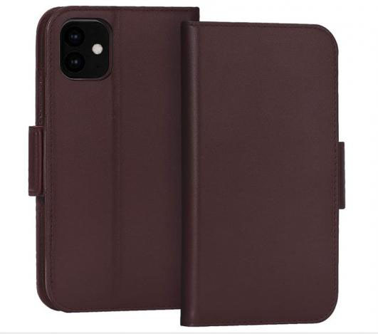 Luxury Cowhide Genuine Leather RFID Blocking Wallet Case, Handmade Flip Folio Case Cover