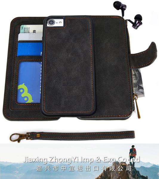 Magnetic TPU Case, Detachable Wallet Folio