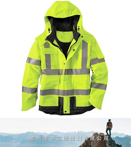 Mens High Visibility Waterproof Jacket