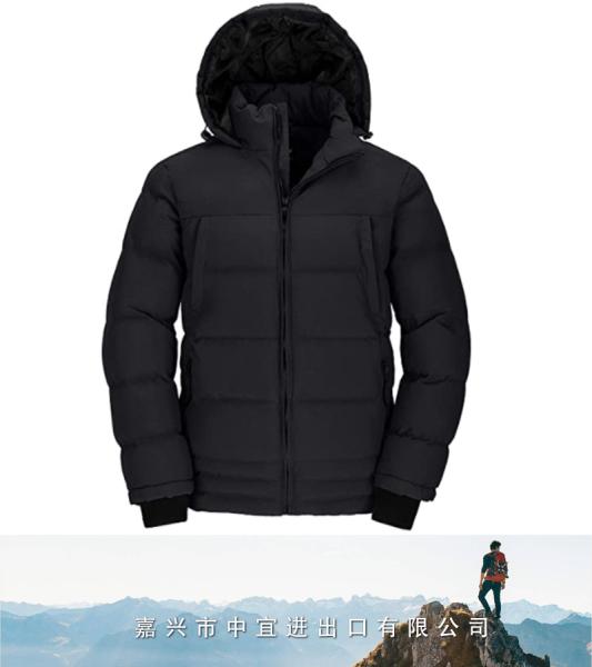 Mens Thicken Puffer Jacket, Insulated Water Resistant Jacket