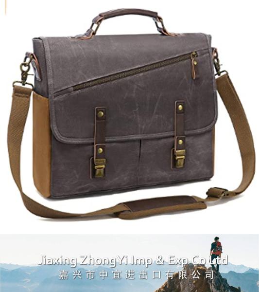 Messenger Bag, Waterproof Canvas Briefcase