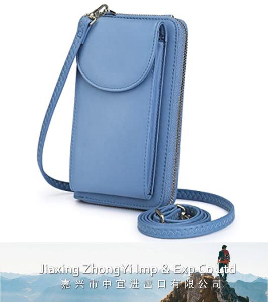 PU Leather RFID Blocking Bag, Crossbody Cell Phone Bag