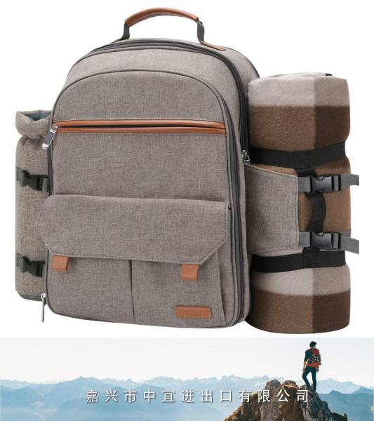 Picnic Backpack, Insulated Cooler Wine Pouch