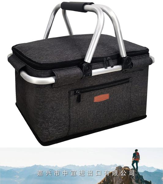 Picnic Basket, Foldable Insulated Bag