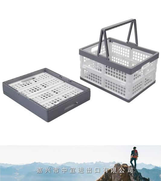 Plastic Collapsible Shopping Basket, Folding Crate