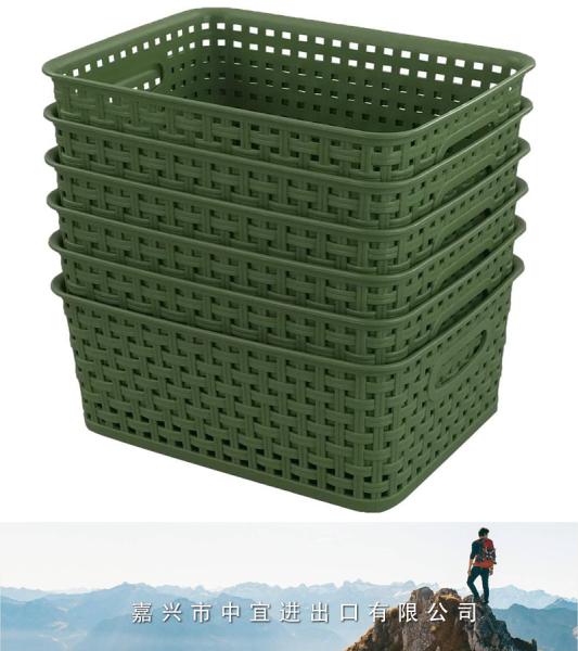 Plastic Weave Storage Baskets