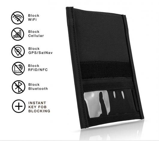 Quick Access Utility Faraday Bag Waterproof Signal Blocking Nylon - Device Shielding for Small Phones and Keyfobs for Travel, Privacy, Data Security, Anti-Hacking