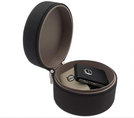 RFID Blocking Round Zip Faraday Case for Keyless Car Theft Prevention
