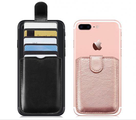 RFID Blocking Sleeve Pu Leather Back Phone Wallet