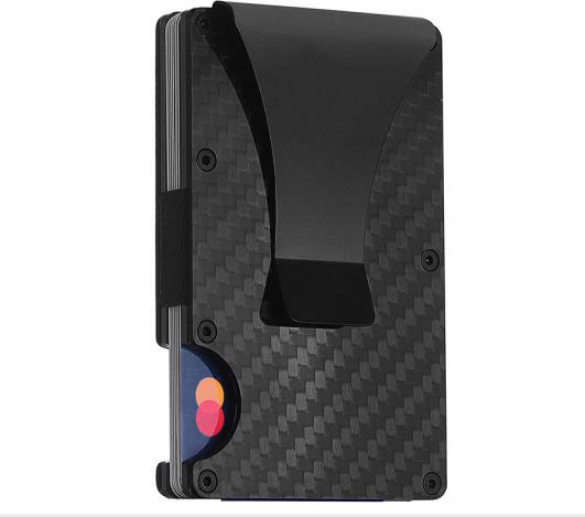 RFID Carbon Fiber Wallets for Men Aluminum Metal Money Clip Wallet