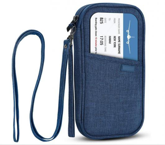 RFID Family Passport Wallet Holder Waterproof, Travel Document Organizer Credit Card Clutch Bag
