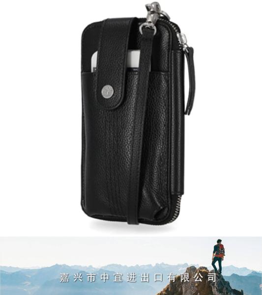 RFID Leather Phone Bag, Crossbody Wallet Bag
