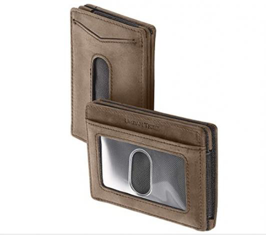 RFID Sleeve Wallet Premium Leather Money Clip Card Holder 10 Cards