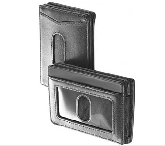RFID Sleeve Wallet Premium Leather Money Clip Card Holder 10 Cards